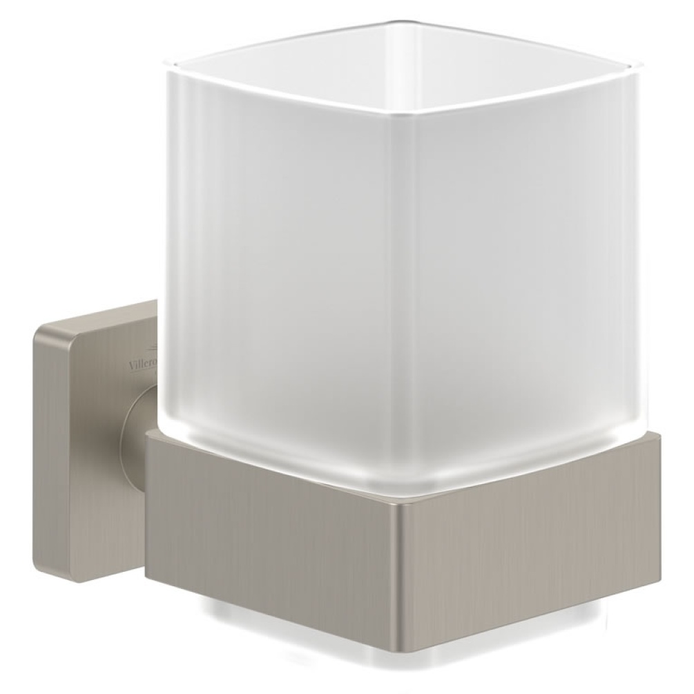 Cutout image of Villeroy & Boch Elements Striking Matt Brushed Nickel Tumbler Holder